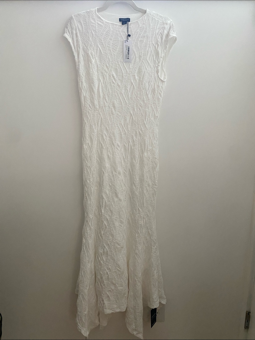 Karen Millen White Textured Midi Dress - Picture 2 of 4